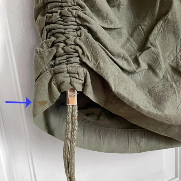 Issey Miyake Set Pants & Top Size 9 M L Green Dye Drawstring Ruching Vintage 90s - Picture 5 of 12